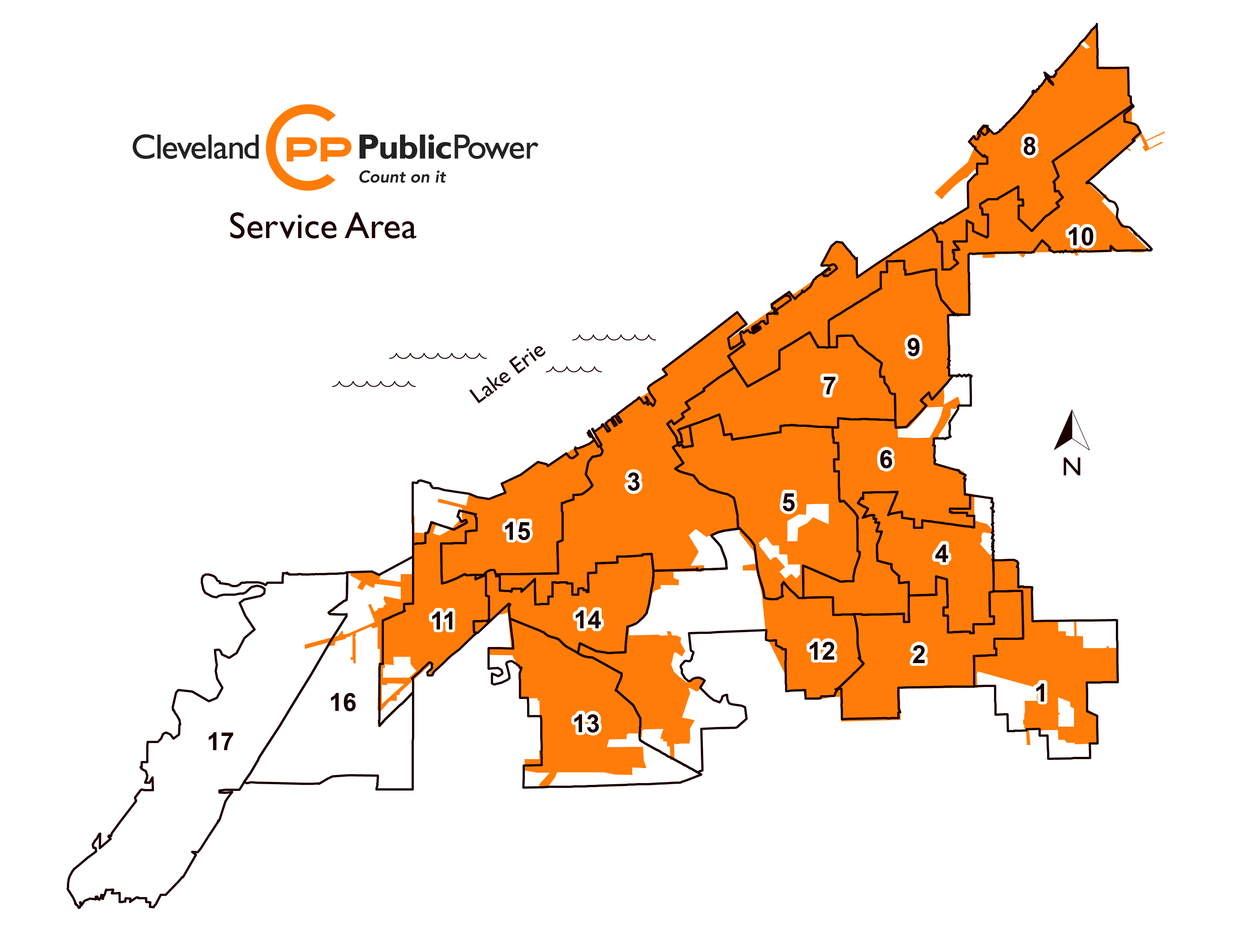 Map of Cleveland Public Power Service Area